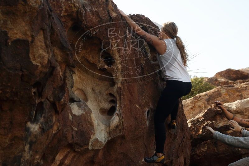 Bouldering in Hueco Tanks on 11/29/2019 with Blue Lizard Climbing and Yoga

Filename: SRM_20191129_1410160.jpg
Aperture: f/6.3
Shutter Speed: 1/250
Body: Canon EOS-1D Mark II
Lens: Canon EF 50mm f/1.8 II