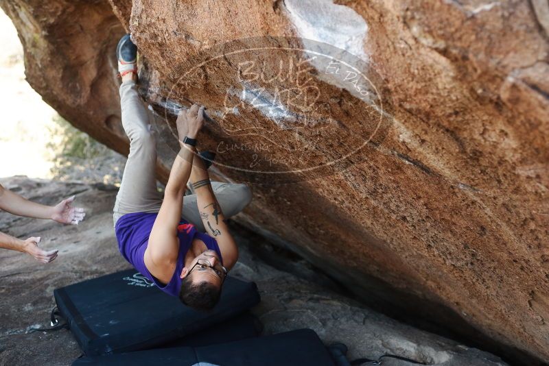 Bouldering in Hueco Tanks on 11/29/2019 with Blue Lizard Climbing and Yoga

Filename: SRM_20191129_1437190.jpg
Aperture: f/3.2
Shutter Speed: 1/250
Body: Canon EOS-1D Mark II
Lens: Canon EF 50mm f/1.8 II