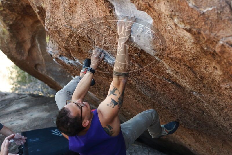 Bouldering in Hueco Tanks on 11/29/2019 with Blue Lizard Climbing and Yoga

Filename: SRM_20191129_1450460.jpg
Aperture: f/3.5
Shutter Speed: 1/250
Body: Canon EOS-1D Mark II
Lens: Canon EF 50mm f/1.8 II