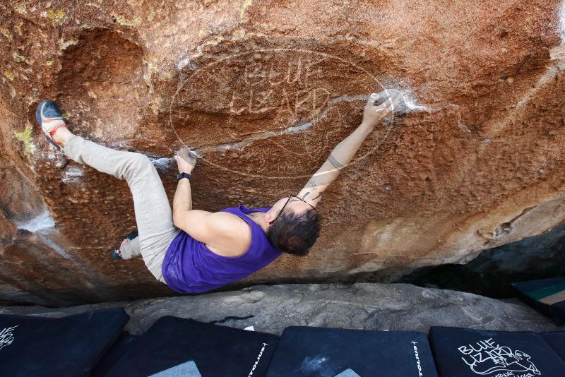 Bouldering in Hueco Tanks on 11/29/2019 with Blue Lizard Climbing and Yoga

Filename: SRM_20191129_1510180.jpg
Aperture: f/5.0
Shutter Speed: 1/250
Body: Canon EOS-1D Mark II
Lens: Canon EF 16-35mm f/2.8 L