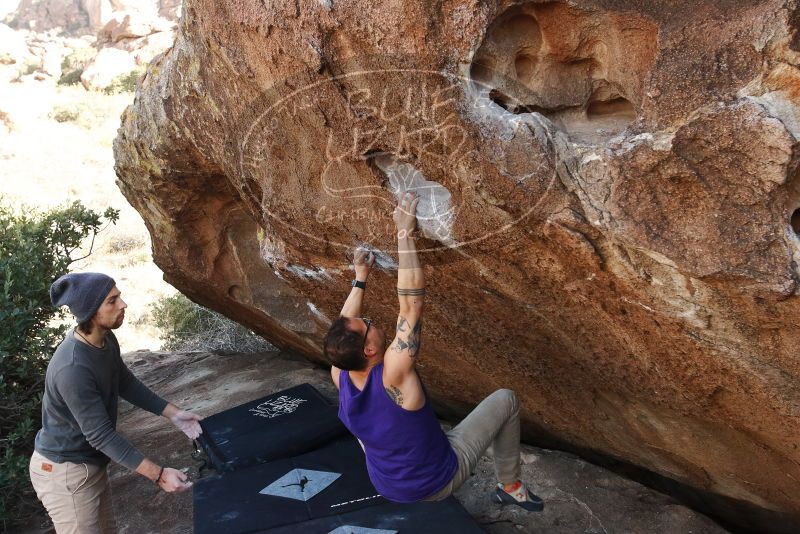 Bouldering in Hueco Tanks on 11/29/2019 with Blue Lizard Climbing and Yoga

Filename: SRM_20191129_1527401.jpg
Aperture: f/7.1
Shutter Speed: 1/250
Body: Canon EOS-1D Mark II
Lens: Canon EF 16-35mm f/2.8 L