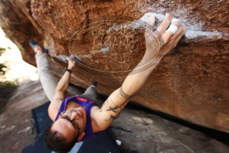 Bouldering in Hueco Tanks on 11/29/2019 with Blue Lizard Climbing and Yoga

Filename: SRM_20191129_1533411.jpg
Aperture: f/5.6
Shutter Speed: 1/250
Body: Canon EOS-1D Mark II
Lens: Canon EF 16-35mm f/2.8 L