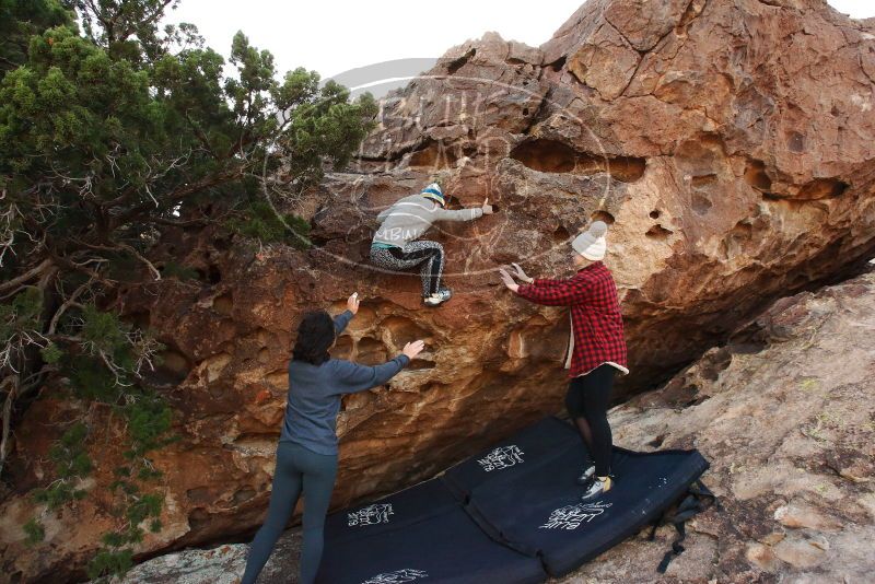 Bouldering in Hueco Tanks on 11/29/2019 with Blue Lizard Climbing and Yoga

Filename: SRM_20191129_1638490.jpg
Aperture: f/9.0
Shutter Speed: 1/250
Body: Canon EOS-1D Mark II
Lens: Canon EF 16-35mm f/2.8 L