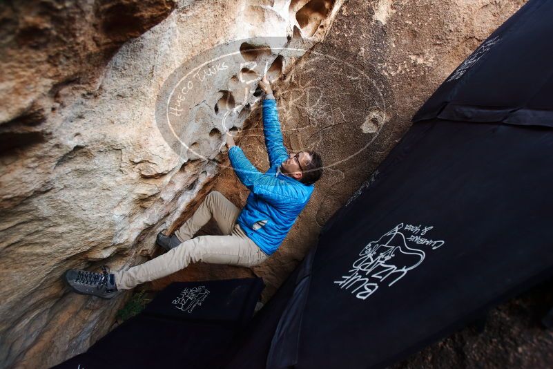 Bouldering in Hueco Tanks on 11/30/2019 with Blue Lizard Climbing and Yoga

Filename: SRM_20191130_1015580.jpg
Aperture: f/3.5
Shutter Speed: 1/250
Body: Canon EOS-1D Mark II
Lens: Canon EF 16-35mm f/2.8 L