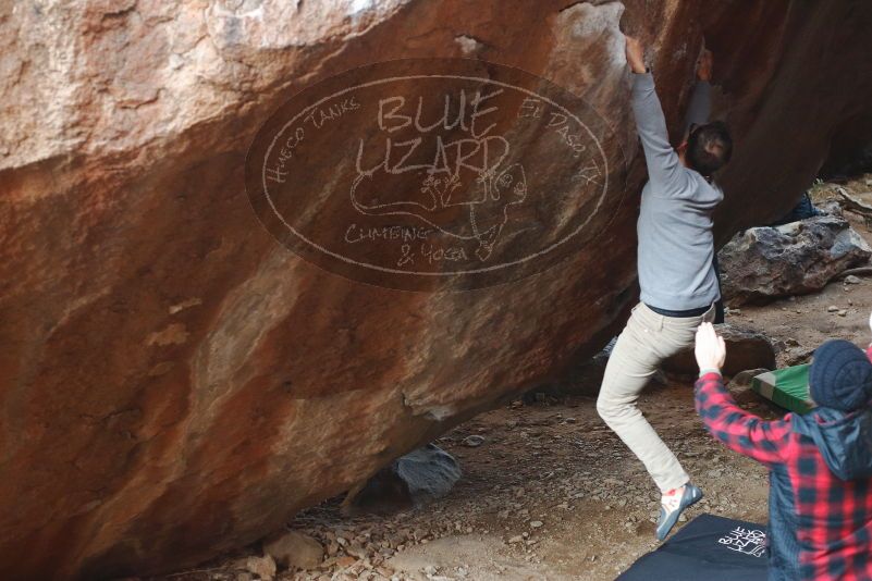 Bouldering in Hueco Tanks on 11/30/2019 with Blue Lizard Climbing and Yoga

Filename: SRM_20191130_1101030.jpg
Aperture: f/3.5
Shutter Speed: 1/250
Body: Canon EOS-1D Mark II
Lens: Canon EF 50mm f/1.8 II