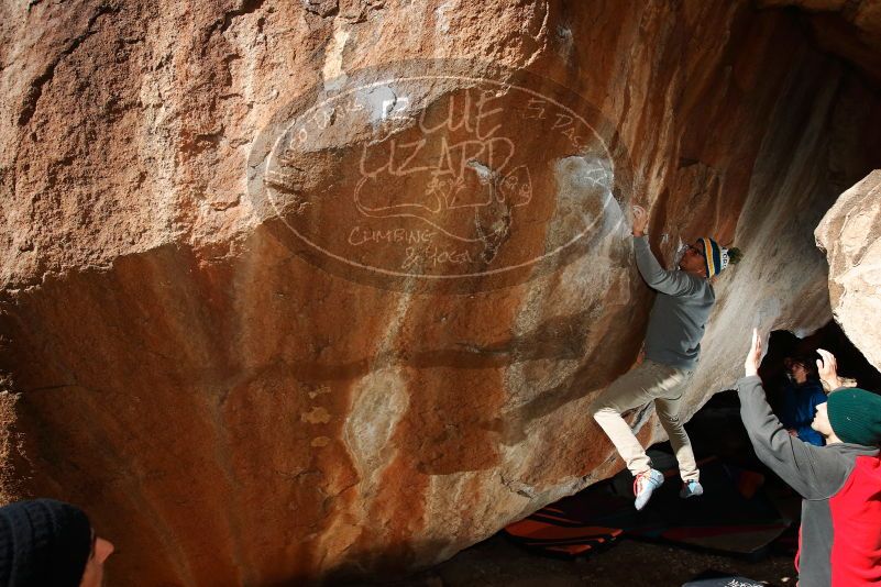 Bouldering in Hueco Tanks on 11/30/2019 with Blue Lizard Climbing and Yoga

Filename: SRM_20191130_1202340.jpg
Aperture: f/7.1
Shutter Speed: 1/250
Body: Canon EOS-1D Mark II
Lens: Canon EF 16-35mm f/2.8 L