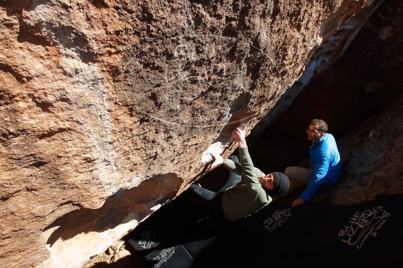 Bouldering in Hueco Tanks on 11/30/2019 with Blue Lizard Climbing and Yoga

Filename: SRM_20191130_1434100.jpg
Aperture: f/8.0
Shutter Speed: 1/250
Body: Canon EOS-1D Mark II
Lens: Canon EF 16-35mm f/2.8 L