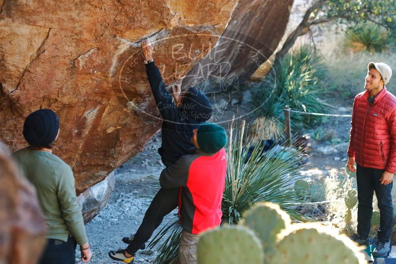 Bouldering in Hueco Tanks on 11/30/2019 with Blue Lizard Climbing and Yoga

Filename: SRM_20191130_1648560.jpg
Aperture: f/3.2
Shutter Speed: 1/250
Body: Canon EOS-1D Mark II
Lens: Canon EF 50mm f/1.8 II