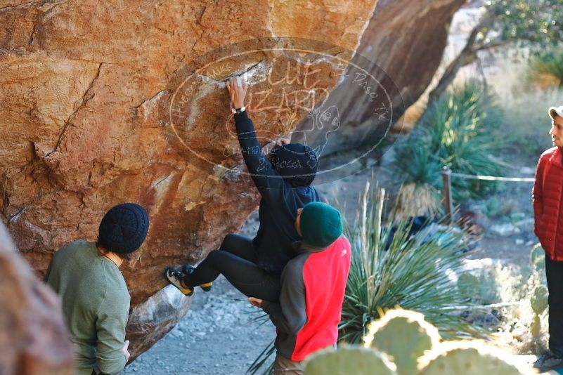 Bouldering in Hueco Tanks on 11/30/2019 with Blue Lizard Climbing and Yoga

Filename: SRM_20191130_1650340.jpg
Aperture: f/2.8
Shutter Speed: 1/250
Body: Canon EOS-1D Mark II
Lens: Canon EF 50mm f/1.8 II