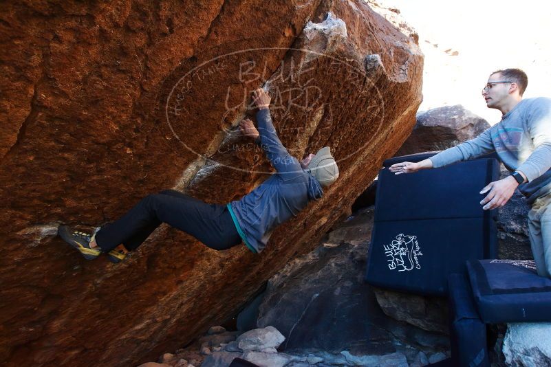 Bouldering in Hueco Tanks on 11/30/2019 with Blue Lizard Climbing and Yoga

Filename: SRM_20191130_1734120.jpg
Aperture: f/5.0
Shutter Speed: 1/250
Body: Canon EOS-1D Mark II
Lens: Canon EF 16-35mm f/2.8 L