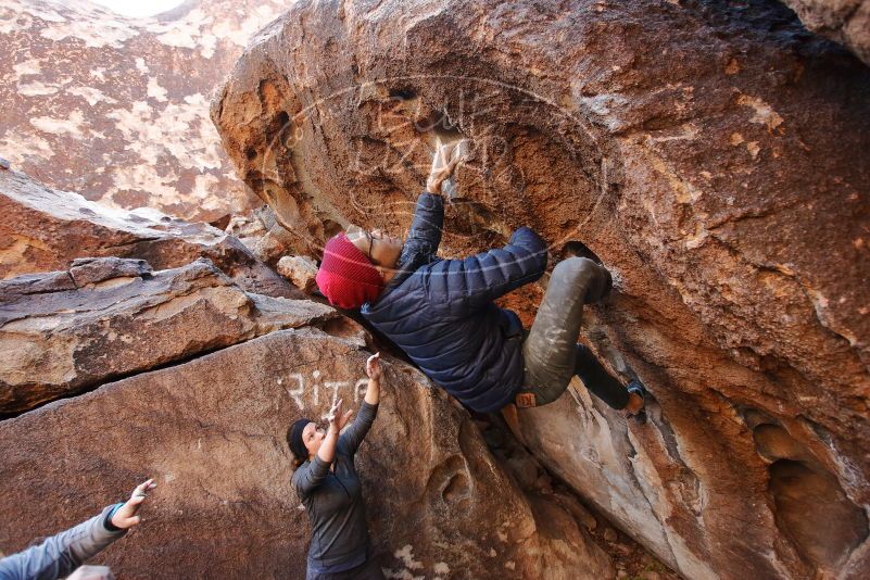 Bouldering in Hueco Tanks on 12/06/2019 with Blue Lizard Climbing and Yoga

Filename: SRM_20191206_1039120.jpg
Aperture: f/3.5
Shutter Speed: 1/250
Body: Canon EOS-1D Mark II
Lens: Canon EF 16-35mm f/2.8 L