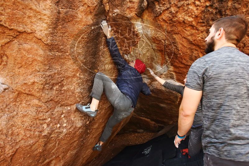 Bouldering in Hueco Tanks on 12/06/2019 with Blue Lizard Climbing and Yoga

Filename: SRM_20191206_1148080.jpg
Aperture: f/5.0
Shutter Speed: 1/250
Body: Canon EOS-1D Mark II
Lens: Canon EF 16-35mm f/2.8 L