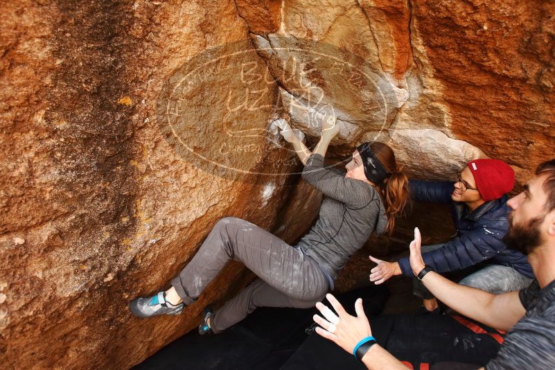 Bouldering in Hueco Tanks on 12/06/2019 with Blue Lizard Climbing and Yoga

Filename: SRM_20191206_1203290.jpg
Aperture: f/5.0
Shutter Speed: 1/250
Body: Canon EOS-1D Mark II
Lens: Canon EF 16-35mm f/2.8 L