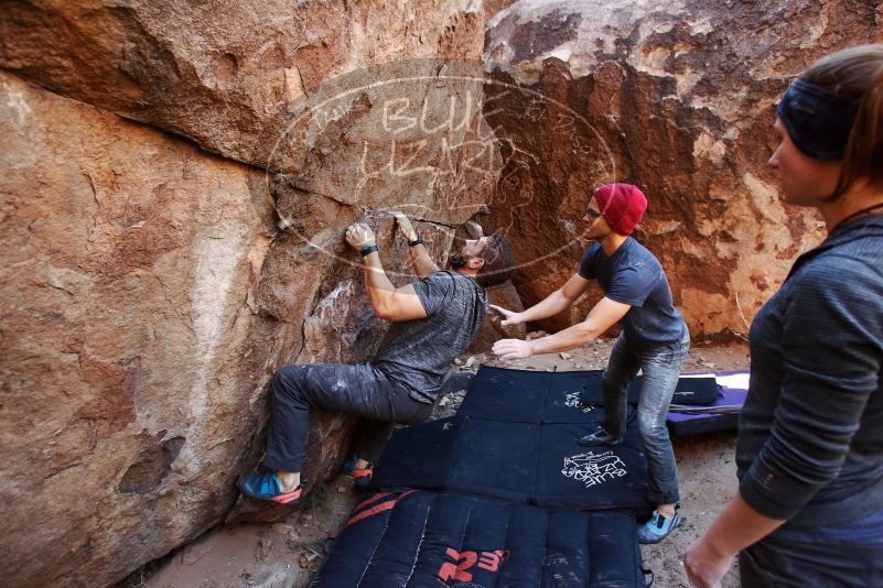 Bouldering in Hueco Tanks on 12/06/2019 with Blue Lizard Climbing and Yoga

Filename: SRM_20191206_1416590.jpg
Aperture: f/3.5
Shutter Speed: 1/250
Body: Canon EOS-1D Mark II
Lens: Canon EF 16-35mm f/2.8 L