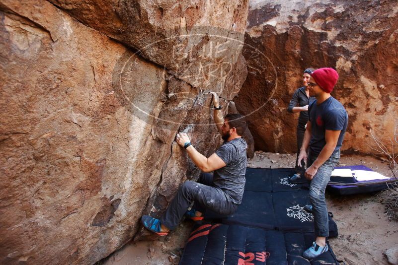 Bouldering in Hueco Tanks on 12/06/2019 with Blue Lizard Climbing and Yoga

Filename: SRM_20191206_1420050.jpg
Aperture: f/3.5
Shutter Speed: 1/250
Body: Canon EOS-1D Mark II
Lens: Canon EF 16-35mm f/2.8 L