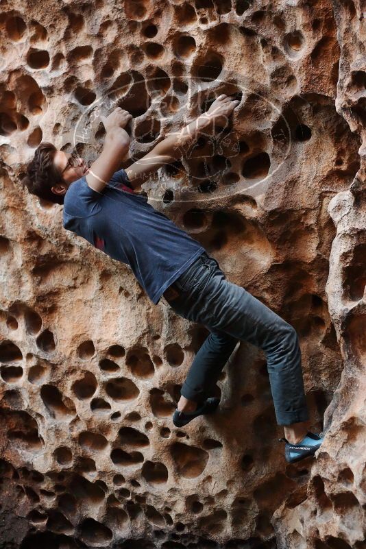 Bouldering in Hueco Tanks on 12/06/2019 with Blue Lizard Climbing and Yoga

Filename: SRM_20191206_1524140.jpg
Aperture: f/3.2
Shutter Speed: 1/250
Body: Canon EOS-1D Mark II
Lens: Canon EF 50mm f/1.8 II