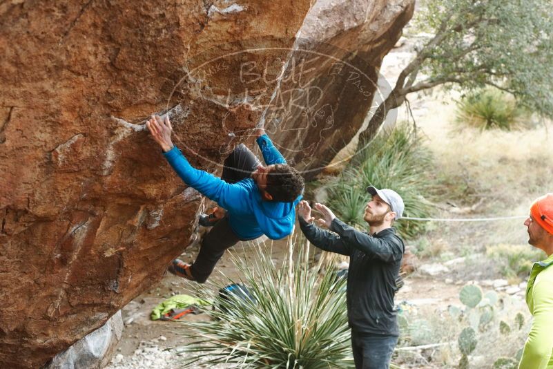 Bouldering in Hueco Tanks on 12/11/2019 with Blue Lizard Climbing and Yoga

Filename: SRM_20191211_1644071.jpg
Aperture: f/4.0
Shutter Speed: 1/125
Body: Canon EOS-1D Mark II
Lens: Canon EF 50mm f/1.8 II