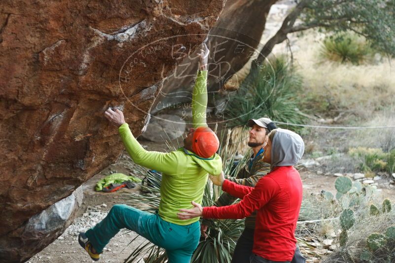 Bouldering in Hueco Tanks on 12/11/2019 with Blue Lizard Climbing and Yoga

Filename: SRM_20191211_1706181.jpg
Aperture: f/2.8
Shutter Speed: 1/500
Body: Canon EOS-1D Mark II
Lens: Canon EF 50mm f/1.8 II