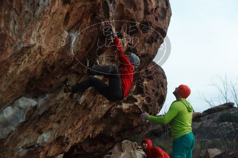 Bouldering in Hueco Tanks on 12/11/2019 with Blue Lizard Climbing and Yoga

Filename: SRM_20191211_1813230.jpg
Aperture: f/2.8
Shutter Speed: 1/250
Body: Canon EOS-1D Mark II
Lens: Canon EF 50mm f/1.8 II