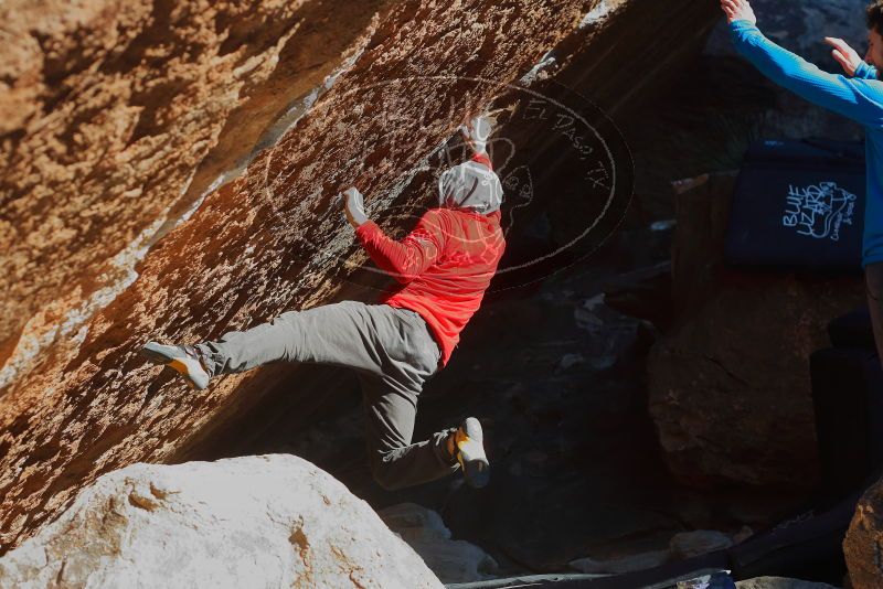 Bouldering in Hueco Tanks on 12/13/2019 with Blue Lizard Climbing and Yoga

Filename: SRM_20191213_1128262.jpg
Aperture: f/4.0
Shutter Speed: 1/250
Body: Canon EOS-1D Mark II
Lens: Canon EF 50mm f/1.8 II