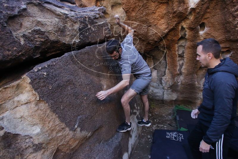 Bouldering in Hueco Tanks on 12/14/2019 with Blue Lizard Climbing and Yoga

Filename: SRM_20191214_1609440.jpg
Aperture: f/5.0
Shutter Speed: 1/250
Body: Canon EOS-1D Mark II
Lens: Canon EF 16-35mm f/2.8 L