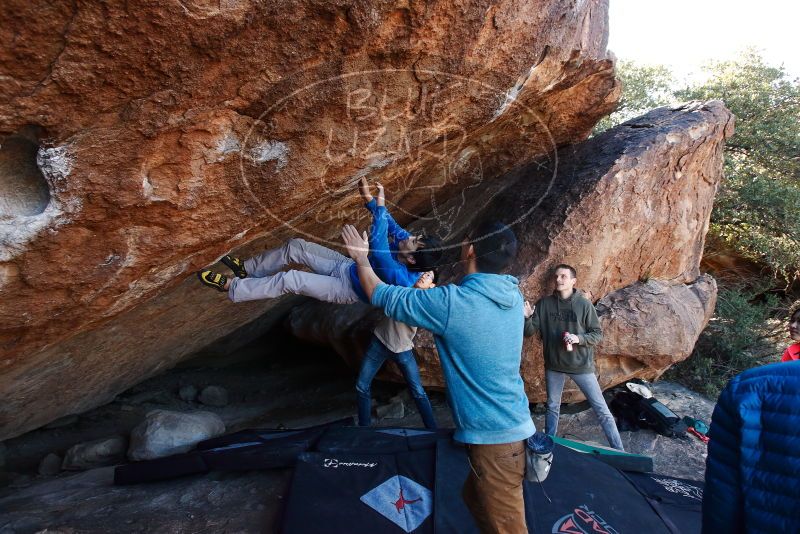 Bouldering in Hueco Tanks on 12/15/2019 with Blue Lizard Climbing and Yoga

Filename: SRM_20191215_1144540.jpg
Aperture: f/5.0
Shutter Speed: 1/250
Body: Canon EOS-1D Mark II
Lens: Canon EF 16-35mm f/2.8 L