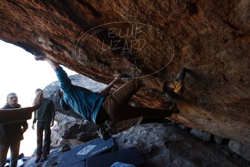 Bouldering in Hueco Tanks on 12/15/2019 with Blue Lizard Climbing and Yoga

Filename: SRM_20191215_1153420.jpg
Aperture: f/5.0
Shutter Speed: 1/250
Body: Canon EOS-1D Mark II
Lens: Canon EF 16-35mm f/2.8 L