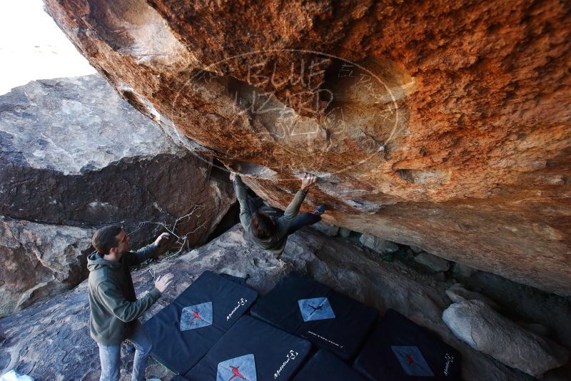 Bouldering in Hueco Tanks on 12/15/2019 with Blue Lizard Climbing and Yoga

Filename: SRM_20191215_1208170.jpg
Aperture: f/5.0
Shutter Speed: 1/250
Body: Canon EOS-1D Mark II
Lens: Canon EF 16-35mm f/2.8 L