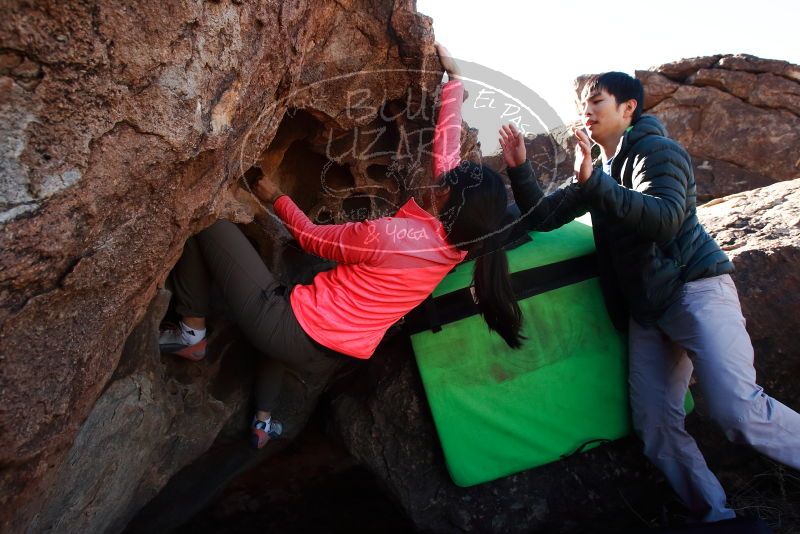 Bouldering in Hueco Tanks on 12/15/2019 with Blue Lizard Climbing and Yoga

Filename: SRM_20191215_1237501.jpg
Aperture: f/7.1
Shutter Speed: 1/250
Body: Canon EOS-1D Mark II
Lens: Canon EF 16-35mm f/2.8 L