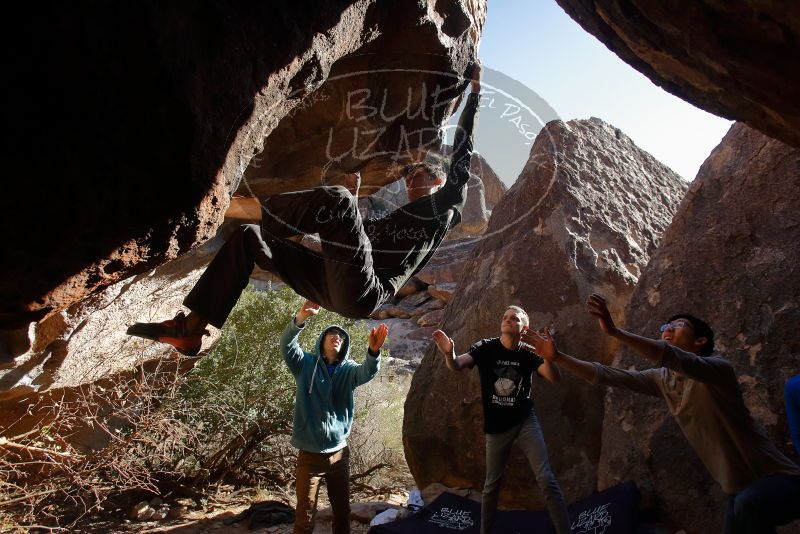 Bouldering in Hueco Tanks on 12/15/2019 with Blue Lizard Climbing and Yoga

Filename: SRM_20191215_1510560.jpg
Aperture: f/4.5
Shutter Speed: 1/400
Body: Canon EOS-1D Mark II
Lens: Canon EF 16-35mm f/2.8 L