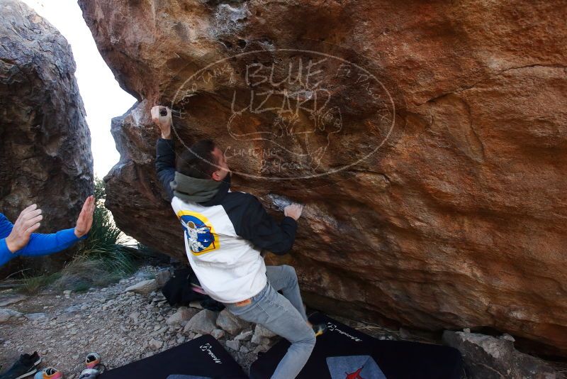 Bouldering in Hueco Tanks on 12/15/2019 with Blue Lizard Climbing and Yoga

Filename: SRM_20191215_1617050.jpg
Aperture: f/5.6
Shutter Speed: 1/250
Body: Canon EOS-1D Mark II
Lens: Canon EF 16-35mm f/2.8 L