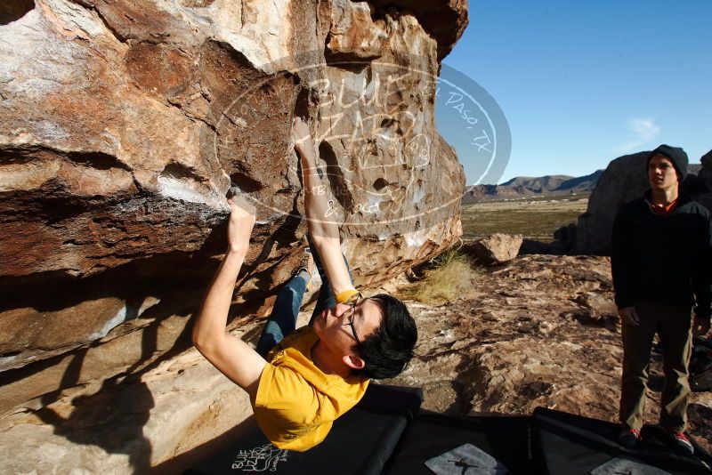 Bouldering in Hueco Tanks on 12/16/2019 with Blue Lizard Climbing and Yoga

Filename: SRM_20191216_1011330.jpg
Aperture: f/8.0
Shutter Speed: 1/400
Body: Canon EOS-1D Mark II
Lens: Canon EF 16-35mm f/2.8 L