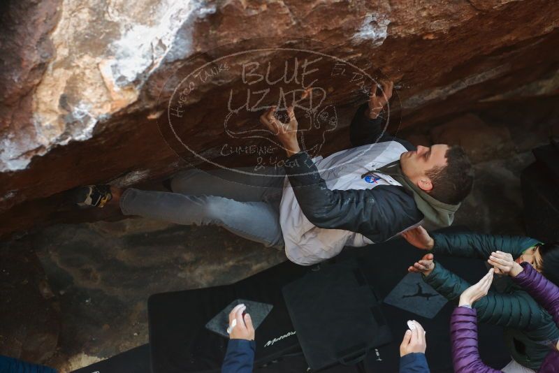 Bouldering in Hueco Tanks on 12/16/2019 with Blue Lizard Climbing and Yoga

Filename: SRM_20191216_1147000.jpg
Aperture: f/3.2
Shutter Speed: 1/250
Body: Canon EOS-1D Mark II
Lens: Canon EF 50mm f/1.8 II