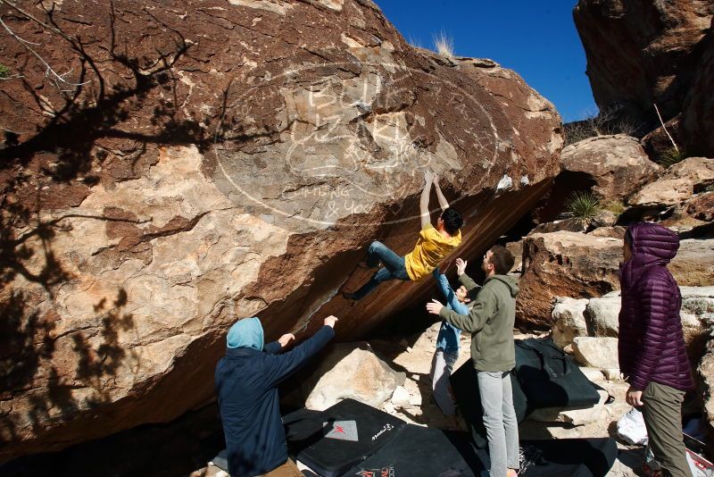 Bouldering in Hueco Tanks on 12/16/2019 with Blue Lizard Climbing and Yoga

Filename: SRM_20191216_1329450.jpg
Aperture: f/9.0
Shutter Speed: 1/250
Body: Canon EOS-1D Mark II
Lens: Canon EF 16-35mm f/2.8 L