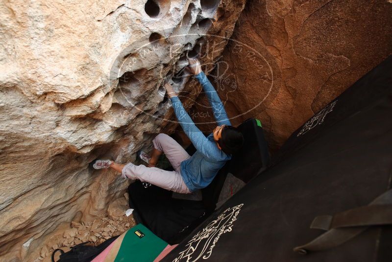 Bouldering in Hueco Tanks on 12/16/2019 with Blue Lizard Climbing and Yoga

Filename: SRM_20191216_1532521.jpg
Aperture: f/5.6
Shutter Speed: 1/250
Body: Canon EOS-1D Mark II
Lens: Canon EF 16-35mm f/2.8 L