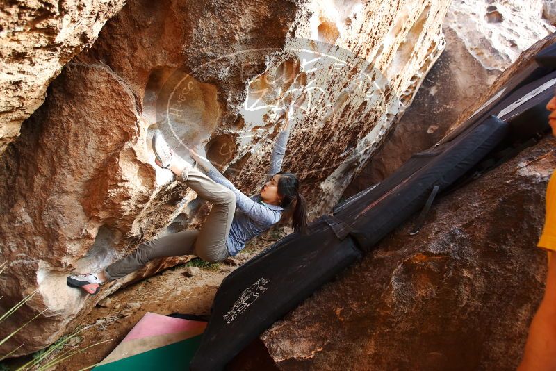 Bouldering in Hueco Tanks on 12/16/2019 with Blue Lizard Climbing and Yoga

Filename: SRM_20191216_1618310.jpg
Aperture: f/3.5
Shutter Speed: 1/250
Body: Canon EOS-1D Mark II
Lens: Canon EF 16-35mm f/2.8 L