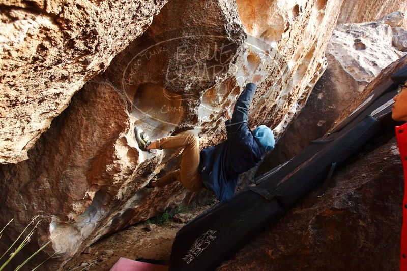 Bouldering in Hueco Tanks on 12/16/2019 with Blue Lizard Climbing and Yoga

Filename: SRM_20191216_1621450.jpg
Aperture: f/4.5
Shutter Speed: 1/250
Body: Canon EOS-1D Mark II
Lens: Canon EF 16-35mm f/2.8 L