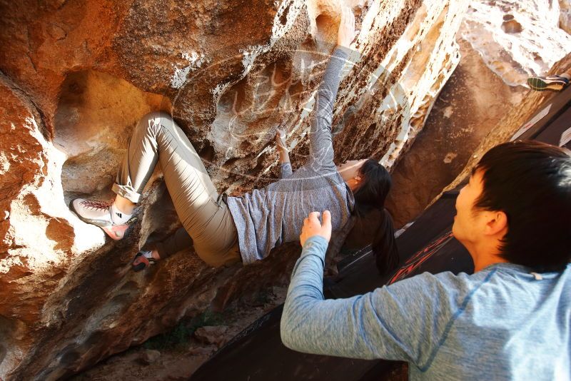 Bouldering in Hueco Tanks on 12/16/2019 with Blue Lizard Climbing and Yoga

Filename: SRM_20191216_1633210.jpg
Aperture: f/5.0
Shutter Speed: 1/250
Body: Canon EOS-1D Mark II
Lens: Canon EF 16-35mm f/2.8 L