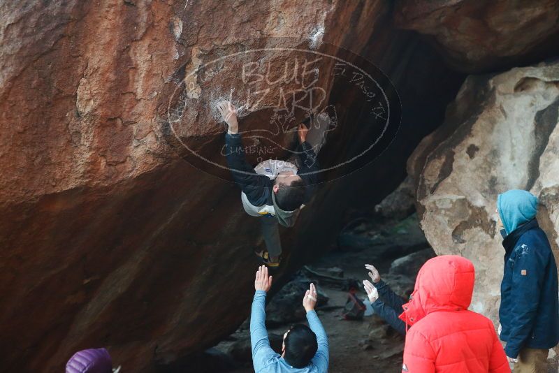 Bouldering in Hueco Tanks on 12/16/2019 with Blue Lizard Climbing and Yoga

Filename: SRM_20191216_1756560.jpg
Aperture: f/2.8
Shutter Speed: 1/250
Body: Canon EOS-1D Mark II
Lens: Canon EF 50mm f/1.8 II