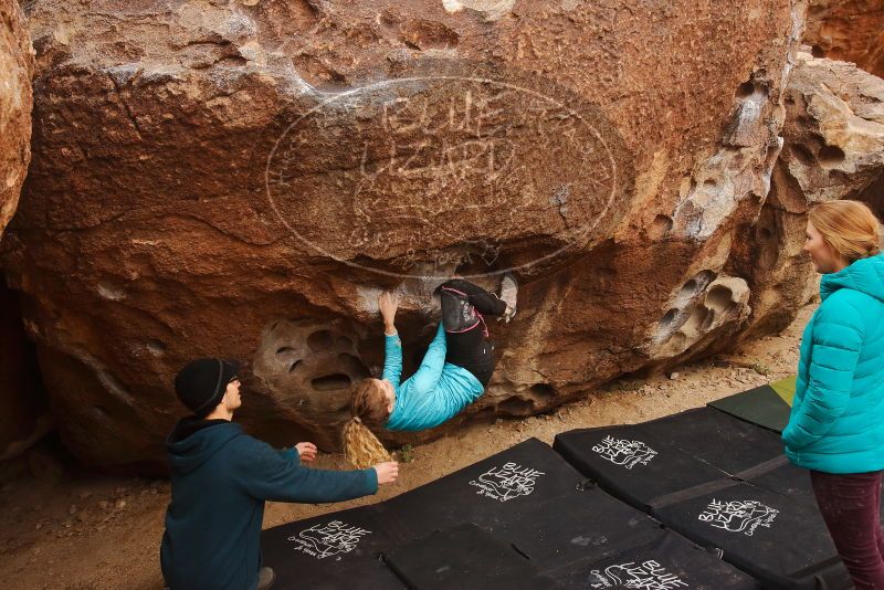 Bouldering in Hueco Tanks on 12/19/2019 with Blue Lizard Climbing and Yoga

Filename: SRM_20191219_1144340.jpg
Aperture: f/5.0
Shutter Speed: 1/250
Body: Canon EOS-1D Mark II
Lens: Canon EF 16-35mm f/2.8 L