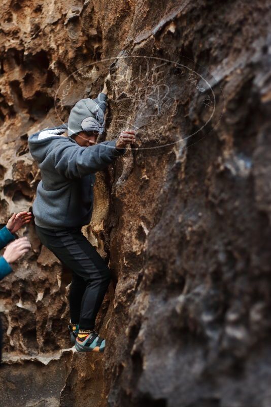 Bouldering in Hueco Tanks on 12/19/2019 with Blue Lizard Climbing and Yoga

Filename: SRM_20191219_1646350.jpg
Aperture: f/2.2
Shutter Speed: 1/100
Body: Canon EOS-1D Mark II
Lens: Canon EF 50mm f/1.8 II