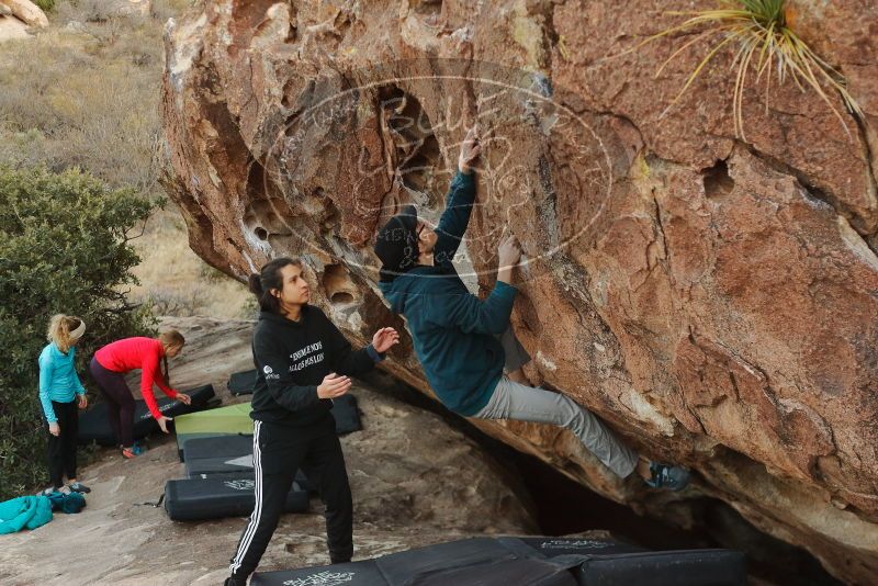 Bouldering in Hueco Tanks on 12/19/2019 with Blue Lizard Climbing and Yoga

Filename: SRM_20191219_1749310.jpg
Aperture: f/3.2
Shutter Speed: 1/320
Body: Canon EOS-1D Mark II
Lens: Canon EF 50mm f/1.8 II