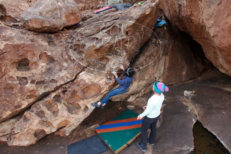 Bouldering in Hueco Tanks on 12/23/2019 with Blue Lizard Climbing and Yoga

Filename: SRM_20191223_1432470.jpg
Aperture: f/5.0
Shutter Speed: 1/250
Body: Canon EOS-1D Mark II
Lens: Canon EF 16-35mm f/2.8 L