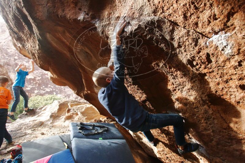 Bouldering in Hueco Tanks on 12/23/2019 with Blue Lizard Climbing and Yoga

Filename: SRM_20191223_1552291.jpg
Aperture: f/4.0
Shutter Speed: 1/250
Body: Canon EOS-1D Mark II
Lens: Canon EF 16-35mm f/2.8 L