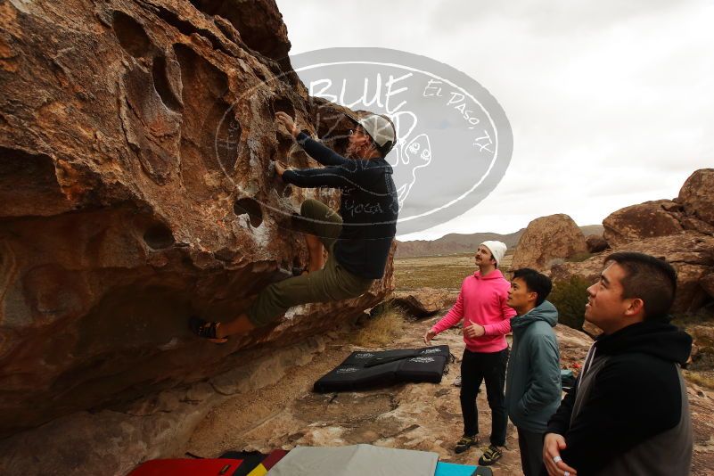 Bouldering in Hueco Tanks on 12/28/2019 with Blue Lizard Climbing and Yoga

Filename: SRM_20191228_1123140.jpg
Aperture: f/7.1
Shutter Speed: 1/400
Body: Canon EOS-1D Mark II
Lens: Canon EF 16-35mm f/2.8 L