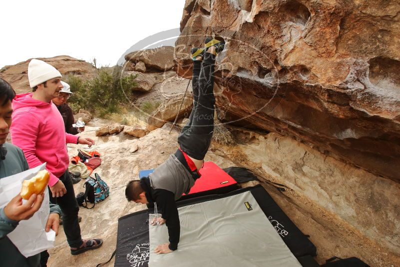 Bouldering in Hueco Tanks on 12/28/2019 with Blue Lizard Climbing and Yoga

Filename: SRM_20191228_1142500.jpg
Aperture: f/5.6
Shutter Speed: 1/250
Body: Canon EOS-1D Mark II
Lens: Canon EF 16-35mm f/2.8 L