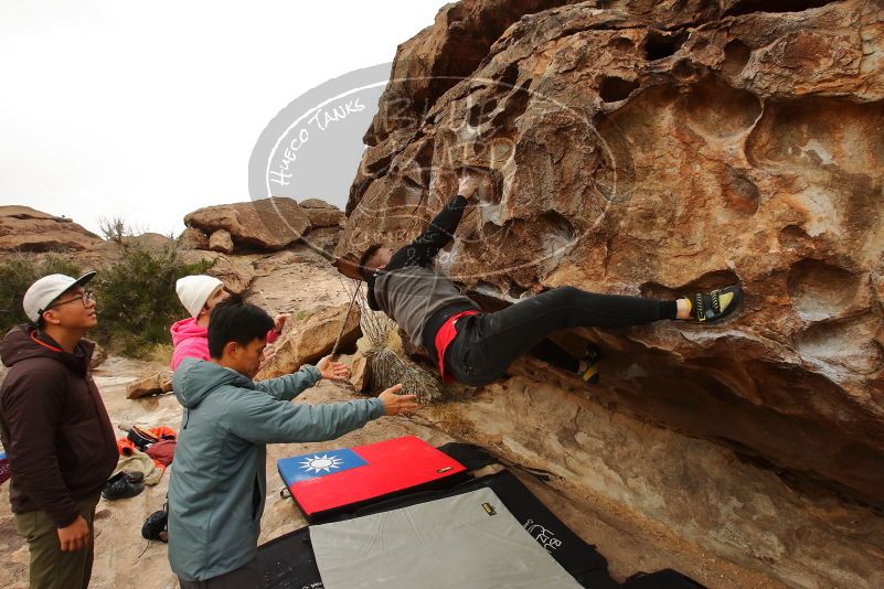 Bouldering in Hueco Tanks on 12/28/2019 with Blue Lizard Climbing and Yoga

Filename: SRM_20191228_1151200.jpg
Aperture: f/7.1
Shutter Speed: 1/250
Body: Canon EOS-1D Mark II
Lens: Canon EF 16-35mm f/2.8 L