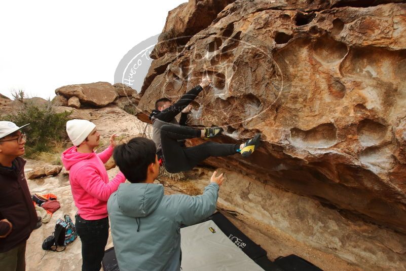 Bouldering in Hueco Tanks on 12/28/2019 with Blue Lizard Climbing and Yoga

Filename: SRM_20191228_1151250.jpg
Aperture: f/6.3
Shutter Speed: 1/250
Body: Canon EOS-1D Mark II
Lens: Canon EF 16-35mm f/2.8 L