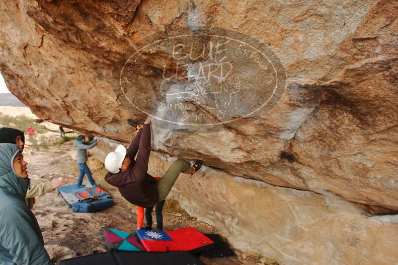 Bouldering in Hueco Tanks on 12/28/2019 with Blue Lizard Climbing and Yoga

Filename: SRM_20191228_1214320.jpg
Aperture: f/6.3
Shutter Speed: 1/250
Body: Canon EOS-1D Mark II
Lens: Canon EF 16-35mm f/2.8 L