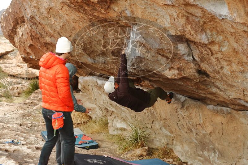 Bouldering in Hueco Tanks on 12/28/2019 with Blue Lizard Climbing and Yoga

Filename: SRM_20191228_1244340.jpg
Aperture: f/3.5
Shutter Speed: 1/400
Body: Canon EOS-1D Mark II
Lens: Canon EF 50mm f/1.8 II